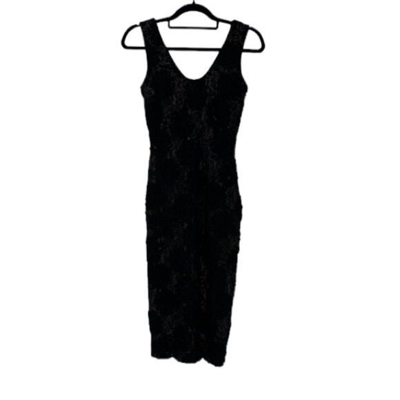 Dress the Population Carole Black Sequin and Lace Cocktail Sheath Dress Size M - Picture 4 of 13